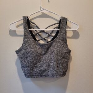 Heathered Gray Crisscross Sports Bra